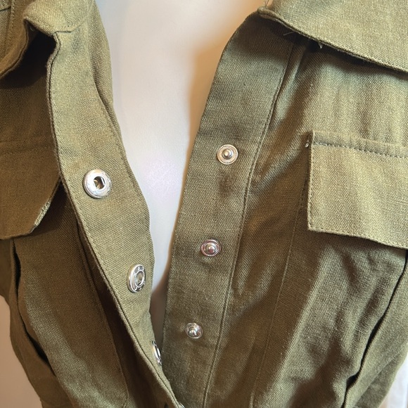 Forever 21 Olive Button Down Romper - Picture 3 of 5